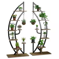 Rinkinys iš 2 gėlių stovų 60x30x155cm., rudos/juodos spalvos