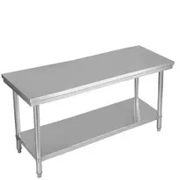 Virtuvės darbo stalas 122x61x90cm., sidabrinės spalvos