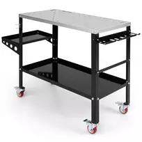 Suvirinimo stalas 128x46x88cm., juodos/sidabrinės spalvos