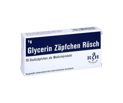 RÖSCH glicerino žvakutės, 1 g, 10 žvakučių