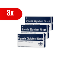 3 VNT. RÖSCH glicerino žvakutės, 2 g, 10 žvakučių