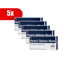5 VNT. RÖSCH glicerino žvakutės, 2 g, 10 žvakučių
