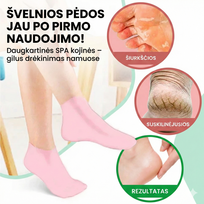 Daugkartinės silikoninės SPA kojinės – akimirksniu minkština odą ir šalina nuospaudas
