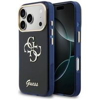 Guess IML 4G Script Metal dėklas iPhone 17 Pro Max - mėlynas
