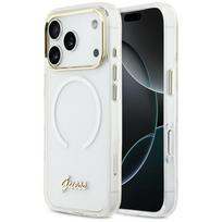 Guess IML Gradient Script Metal MagSafe dėklas iPhone 17 Pro Max - Baltas