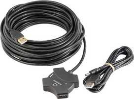 Renkforce RF-6270930 USB-Hub 4 Port USB-A USB 2.0 480MBit/s mit eingebautem Repeater Schwarz RF-6270930 (RF-6270930)