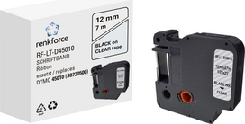 Schriftband Renkforce RF-LT-D45010 Kompatibel ersetzt DYMO D1 - 45010 12 mm Bandfarbe: Transparent Schriftfarbe: Schwarz 7 m (RF-6027820)