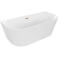Mexen Oval laisvai pastatoma vonia prie sienos 150 x 75 cm, balta, šlifuoto vario perpylimas - 52671507500-65