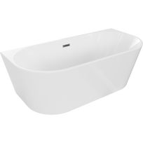 Mexen Oval laisvai pastatoma vonia prie sienos 150 x 75 cm, balta, be užliejimo gun metal - 52671507500-95