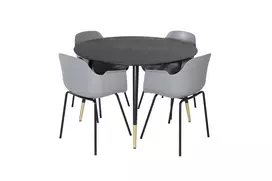 Valgomojo komplektas stalas Dipp su 4 kėdėmis Comfort