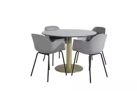 Valgomojo komplektas stalas Estelle su 4 kėdėmis Comfort