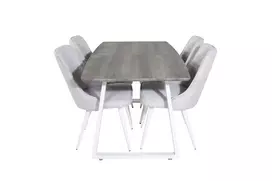 Valgomojo komplektas stalas Inca su 4 kėdėmis Velvet Deluxe