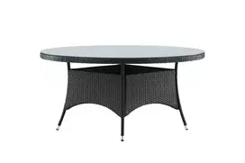 Lauko stalas Volta ø 150cm, Juoda/Stiklas