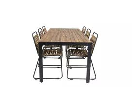Bois Valgomojo stalas 200*100cm, juoda + Bois Valgomojo kėdė, juoda