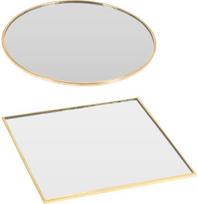 Lėkštelė žvakei MIRROR GOLD ROUND/SQUARE, 15 x 15 cm