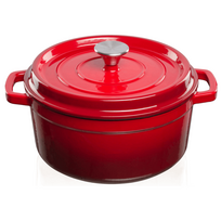 Emaliuotas ketaus puodas TETSU Stew 4,8 litro, Raudonas, 26 cm.