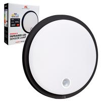 Maclean LED lamp with motion sensor, PIR sensor, black, 10W, IP65, 1000lm, neutral color, MCE525 B