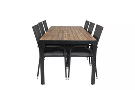 Sodo komplektas stalas Bois su 6 kėdėmis Anna