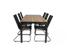 Valgomojo komplektas Bois stalas 75x205x90, Bois kėdės 63x93x60