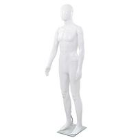 Vyriškas manekenas stiklo pagr blizgus baltas 185cm