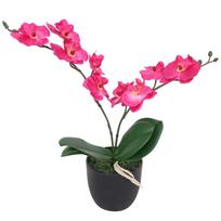 Dirbtinė orchidėja su vazonu 30 cm raudona