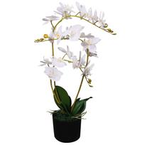 Dirbtinė orchidėja su vazonu 65 cm balta