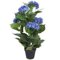 Dirbtinė hortenzija su vazonu 60 cm mėlyna