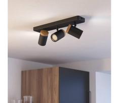Eglo 300002 - Vonios kambario taškinis šviestuvas CONSUMA 3xGU10/3W/230V IP44 juoda/smėlio spalvos