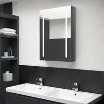 Veidrodinė vonios spintelė su LED apšvietimu, pilka, 50x13x70cm CFE9853767
