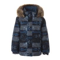 Huppa Berniukų žieminė striukė MARINEL, Petrol Pattern, 104 cm