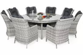 Lauko baldų komplektas Bristol Round Elegant 180 cm Šviesiai Pilkas 8+1