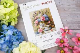 Siuvinėjimo rinkinys kryželiu „Gėlių nostalgija“, 20 × 23 cm
