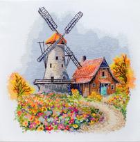 Siuvinėjimo kryželiu rinkinys „Rudens vėjo melodija“, 23×21 cm dekoratyvus paveikslas