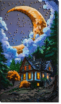 Karoliukų siuvinėjimo komplektas „Tyli naktis“ 17x30 cm, AAB-948 paveikslo schema
