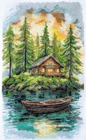 Kryželiu siuvinėjimo rinkinys „Tyla miške“ 20×35 cm, AAH-286 dekoratyvus paveikslas