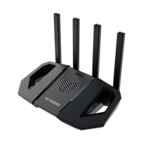 Asus TUF Gaming BE3600 Dual Band WiFi 7 Gaming Router, Equipped with Powerful Broadcom SoC, Boasting Ultra-high Computational Speed, 3-step Port Forwarding, AiMesh for Mesh WiFi, and AiProtection Pro for Network Security.