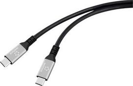 Renkforce USB-C Kabel USB4 Stecker Schwarz Aluminium-Stecker Silikon (RF-6805038)