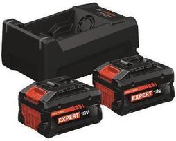EXPERT Starter-Set 2x EXBA 18V-55 + Dual-Voltage-Ladegerät GAL 12V/18V-80 (schwarz, 2x Li-Ionen Akku 5,5Ah, AMPShare Alliance)
