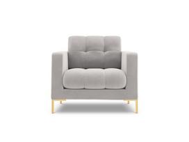 Fotelis Cosmopolitan Design Bali 1S-V, šviesiai pilkas/auksinės spalvos