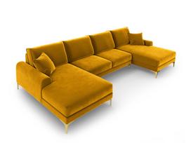 Minkštas kampas Mazzini Sofas Madara 6S, geltonas/auksinės spalvos