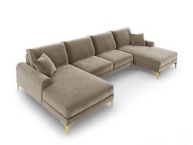 Minkštas kampas Mazzini Sofas Madara 6S, smėlio/auksinės spalvos