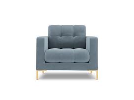 Fotelis Cosmopolitan Design Bali 1S-V, šviesiai mėlynas/auksinės spalvos