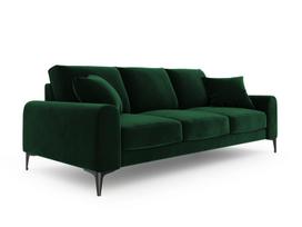 Trivietė sofa Mazzini Sofas Madara, veliūras, tamsiai žalia/juoda
