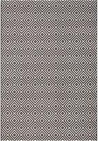 Hanse Home Meadow Karo kilimas vidui ir laukui 240x340 – juodas languotas dizainas, tinka naudoti terasoje ar balkone