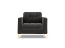 Fotelis Cosmopolitan Design Bali 1S-V, tamsiai pilkas/auksinės spalvos