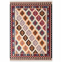 Hanse Home Kamal kreminis daugiaspalvis vilnonis Kilim kilimas 160x230