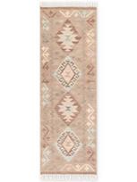 Hanse Home Kamal Dune vilnonis takelis 60x190 – smėlio ir šviesiai mėlynos spalvų Kilim kilimas