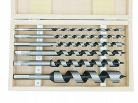 Grąžtų rinkinys medienai 230mm, 6-25mm, medinėje dėžutėje
