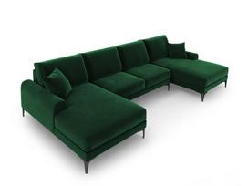 Minkštas kampas Mazzini Sofas Madara 6S, tamsiai žalias/juodas