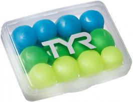 Tyr kids soft silicone ear plugs 12 pack green/blue